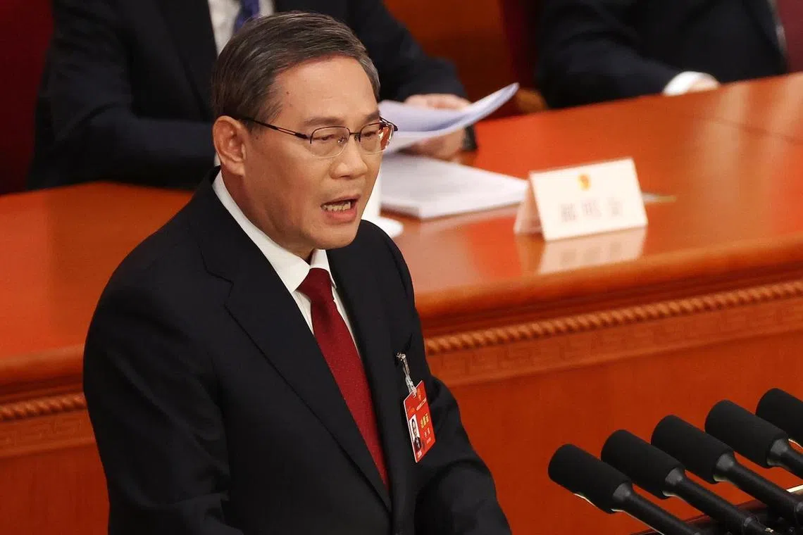 Chinese Premier Li Qiang only broadly restated China’s usual position on Taiwan in his work report delivered on March 5.