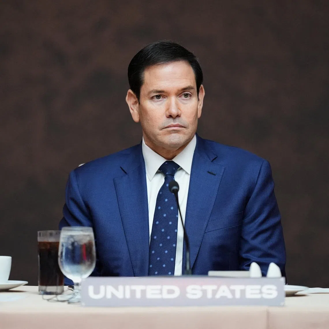 Secretary of State Marco Rubio attends a working lunch at the Shield of the Americas Summit at Trump National Doral Miami, in Doral, Florida, U.S., March 7, 2026. Rebecca Blackwell/Pool via REUTERS