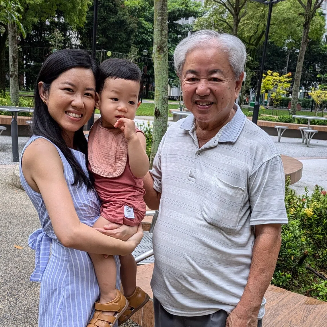 38-year-old cpf member tan hui jie sandwich generation with 15-month-old toddler and elderly father