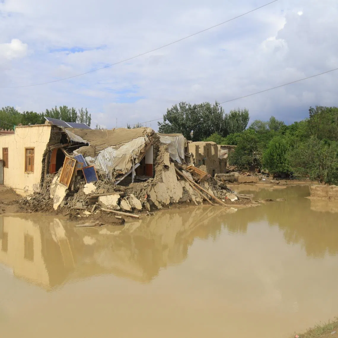 A view of the damage caused by flash floods in Logar, Afghanistan, on March 30.
