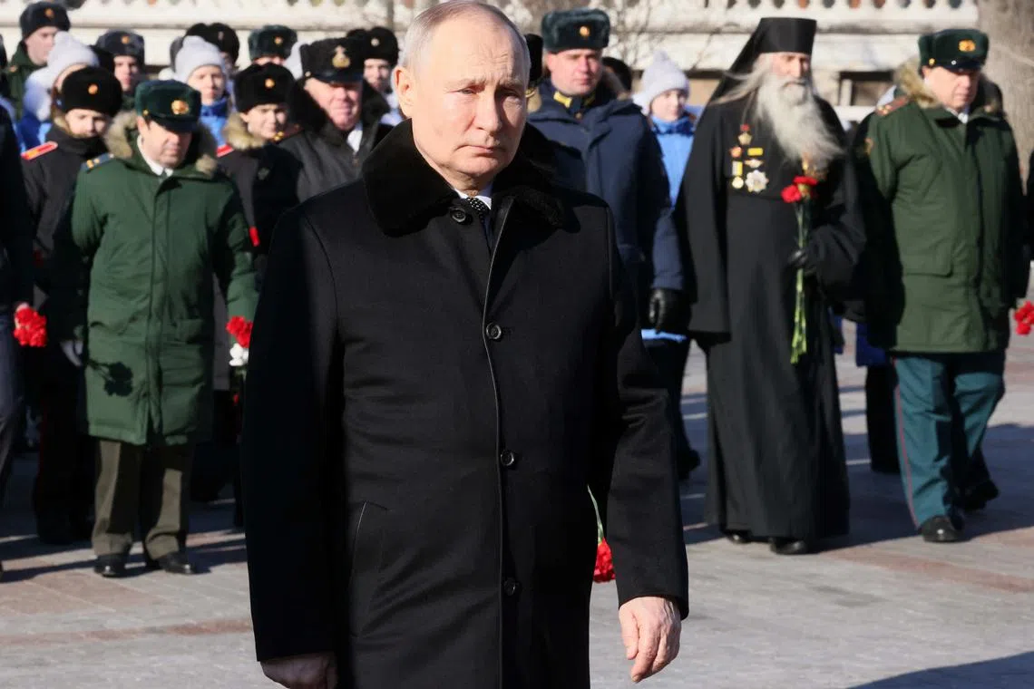 Mr Vladimir Putin said the West wanted to divide up Russia and then control the world’s biggest producer of raw materials.