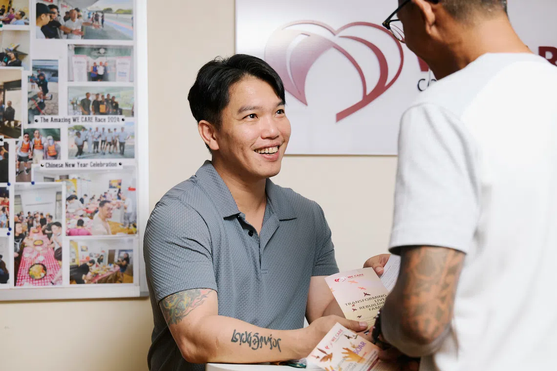 Mr Teo now works at We Care and channels his lived experience into purpose, helping addicts stay clean and providing advice and guidance to them.