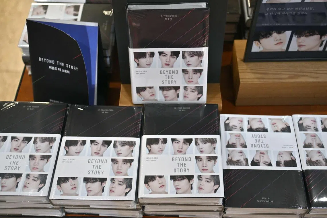Beyond The Story: 10-Year Record Of BTS was released on Sunday and is the first official book of the seven-member group, which debuted in 2013.
