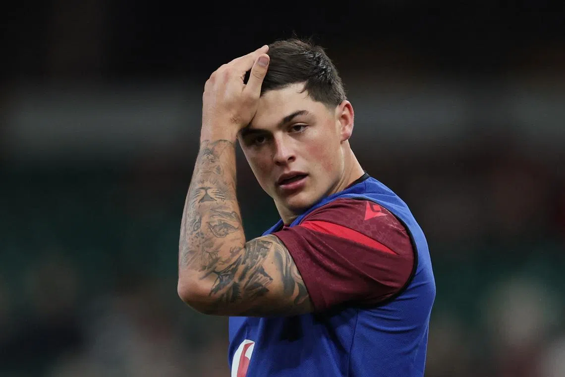 Rugby Union - Autumn Internationals - Wales v Argentina - Principality Stadium, Cardiff, Wales, Britain - November 9, 2025 Wales' Louis Rees-Zammit during the warm up before the match Action Images via Reuters/Paul Childs