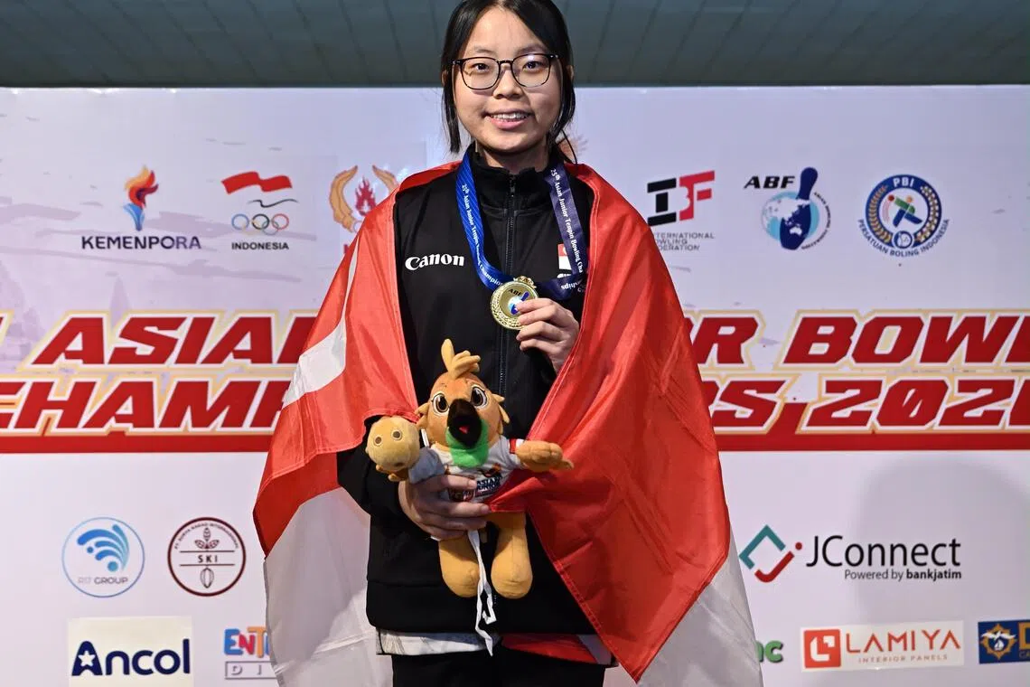 Carine Foo wins girls’ singles gold at Asian junior bowling