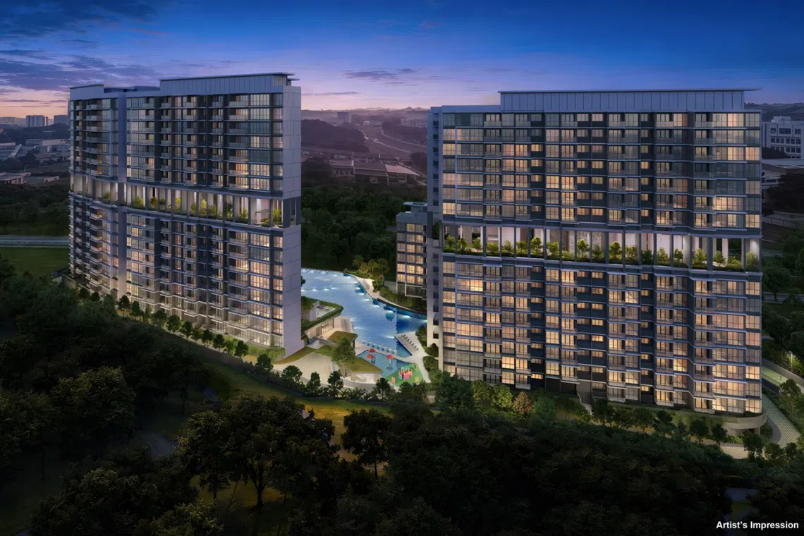 Nearly half of the 499 units at Lentor Gardens Residences face either Hillock Park or the surrounding landed estate.