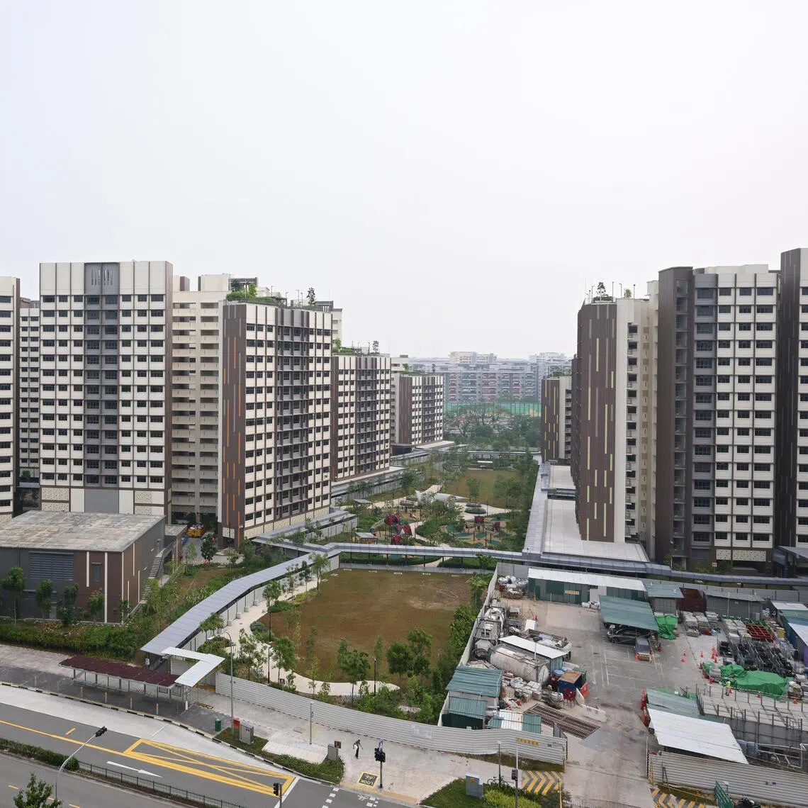 The Build-To-Order projects Garden Waterfront II @ Tengah (left) was completed in June 2026, and Garden Waterfront I @ Tengah (right) is slated for completion by the end of 2026.