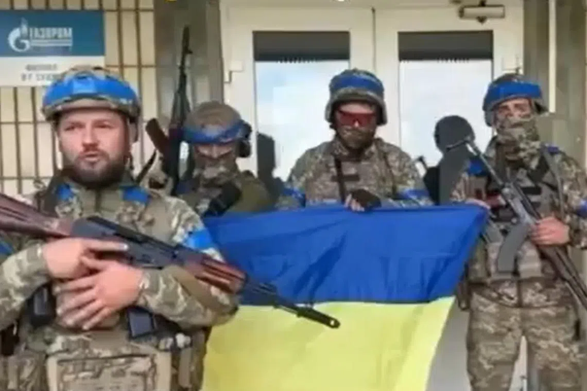 Soldiers in the 29-second video said they were also in control of the town of Sudzha, in Russia's Kursk region.