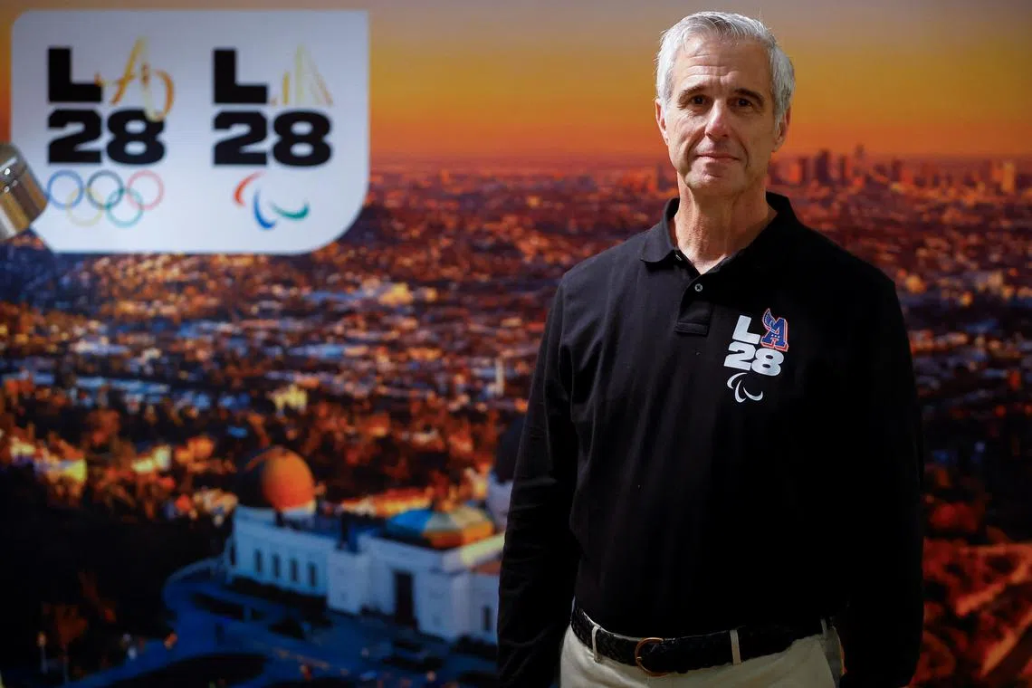 FILE PHOTO: 2028 Los Angeles Olympics organising committee CEO Reynold Hoover poses for a photo as he attends an interview with Reuters in Paris, France September 6, 2024. REUTERS/Christian Hartmann/File Photo
