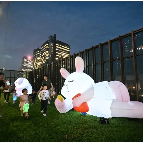 Across Singapore, colourful displays featuring familiar motifs like rabbits and the full moon have been set up to mark the festival.