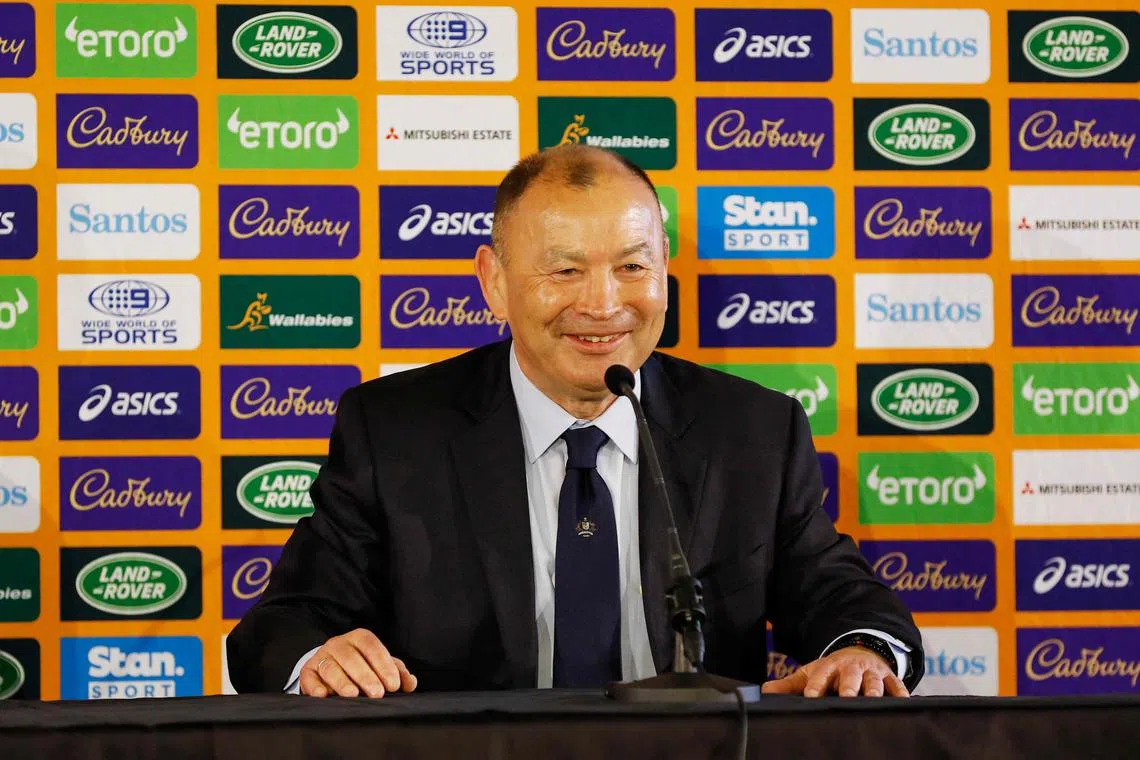 Australia's Eddie Jones speaking during the official announcement of his arrival as head coach for the Australian rugby team in Sydney.
