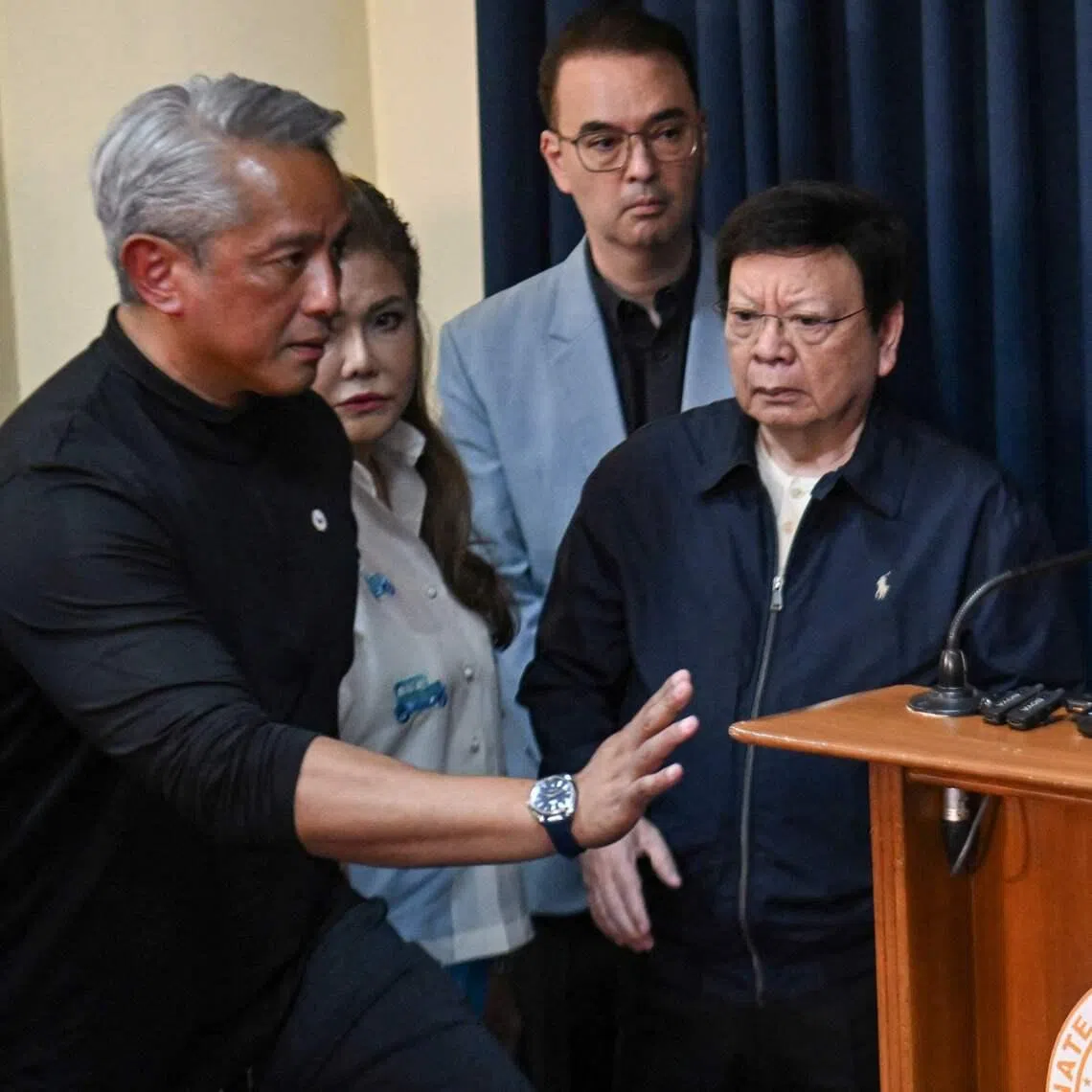Rodante Marcoleta (second from right) is the second Duterte-aligned senator to be charged in just over a month.