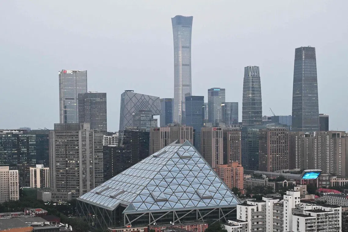 Buildings are seen in the central business district in Beijing on May 12. 