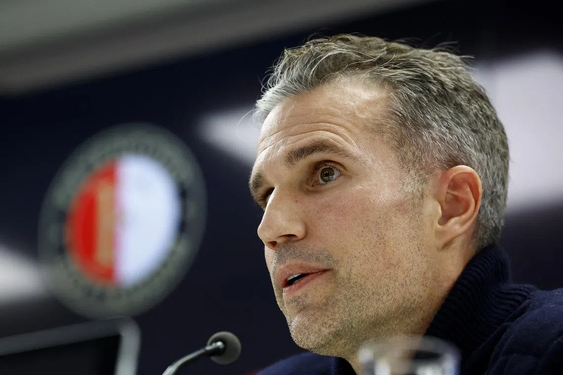 Soccer Football - Feyenoord presents new head coach Robin van Persie - Feyenoord Stadium, Rotterdam, Netherlands - February 24, 2025 New Feyenoord coach Robin van Persie during the presentation REUTERS/Piroschka Van De Wouw/File Photo