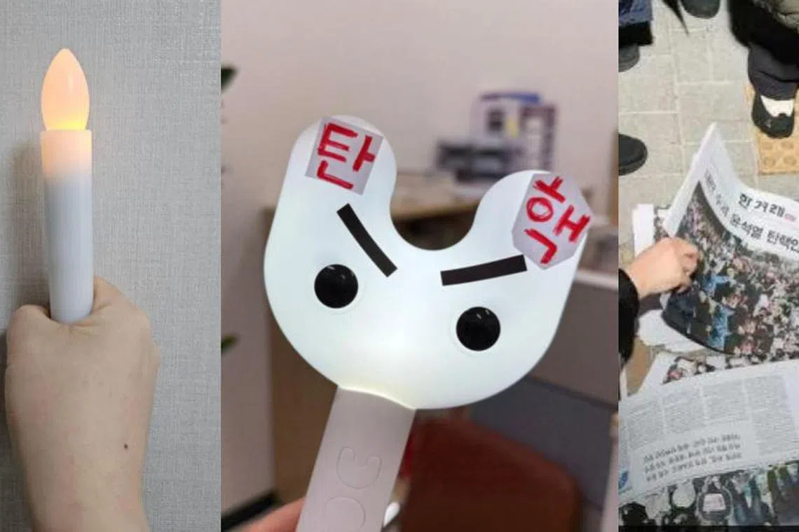 Citizens collected mementos of Mr Yoon's impeachment.