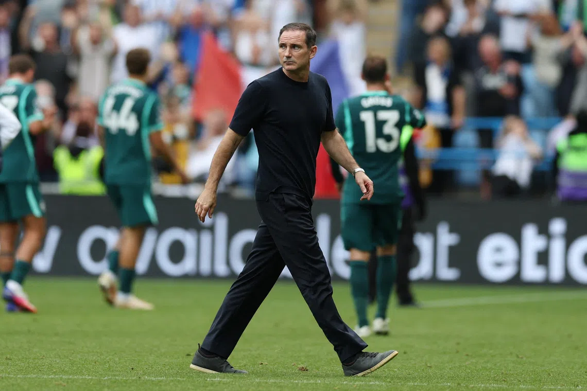 Soccer Football - Premier League - Coventry City v Brighton & Hove Albion - Coventry Building Society Arena, Coventry, Britain - September 13, 2026 Coventry City manager Frank Lampard looks dejected after the match Action Images via Reuters/Paul Childs