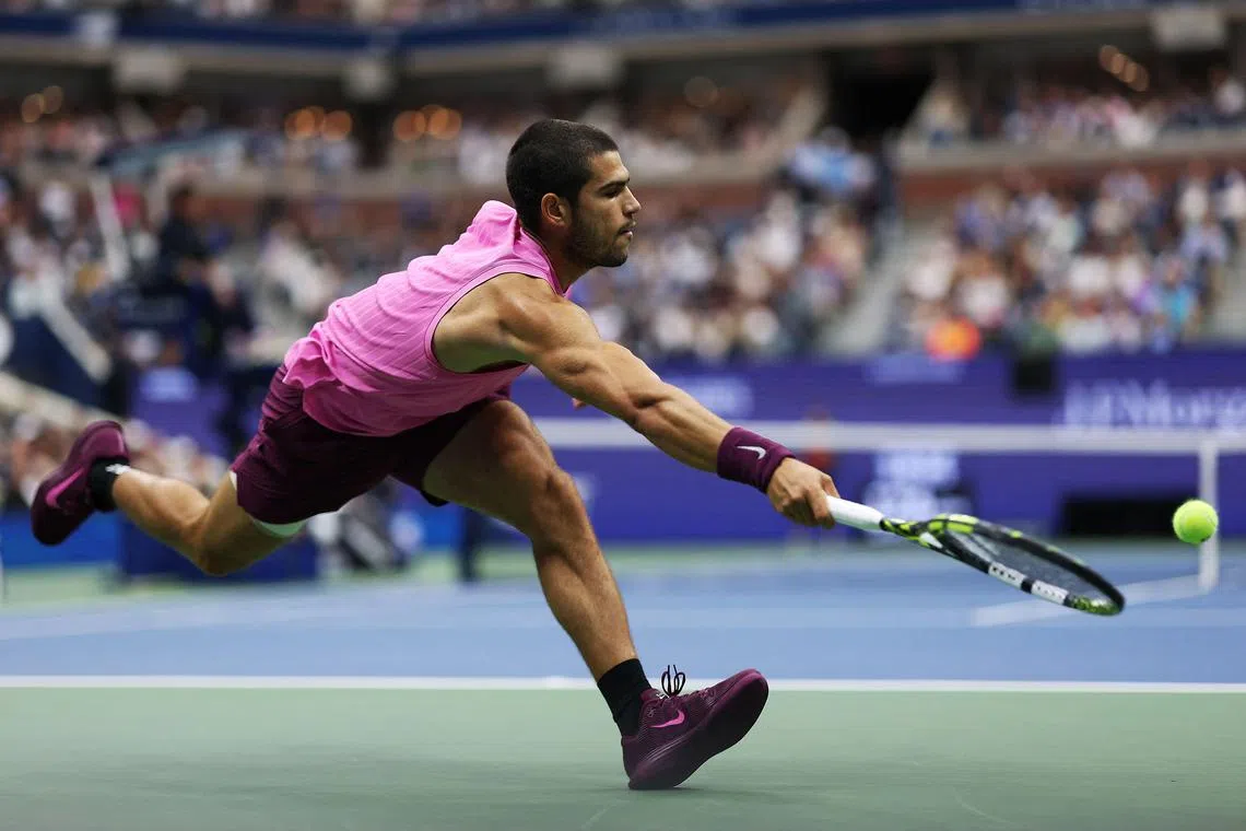 Carlos Alcaraz's incredible speed is part of his great arsenal of diverse skills. 