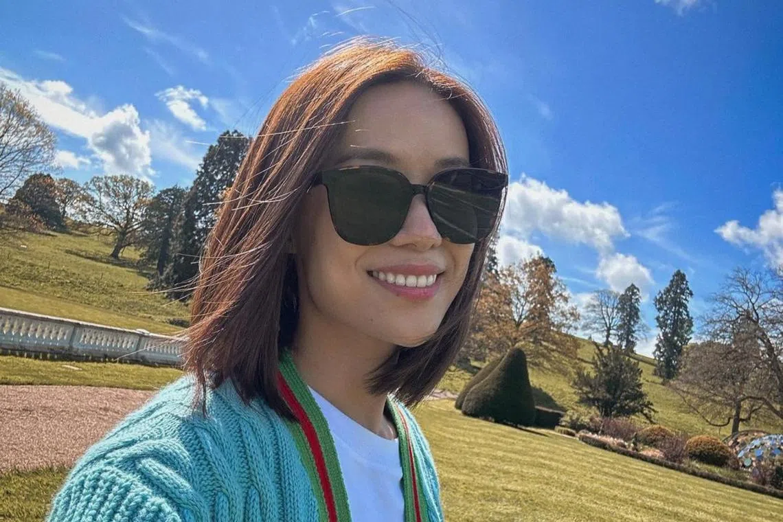 Actress Rebecca Lim on her honeymoon in Britain.
