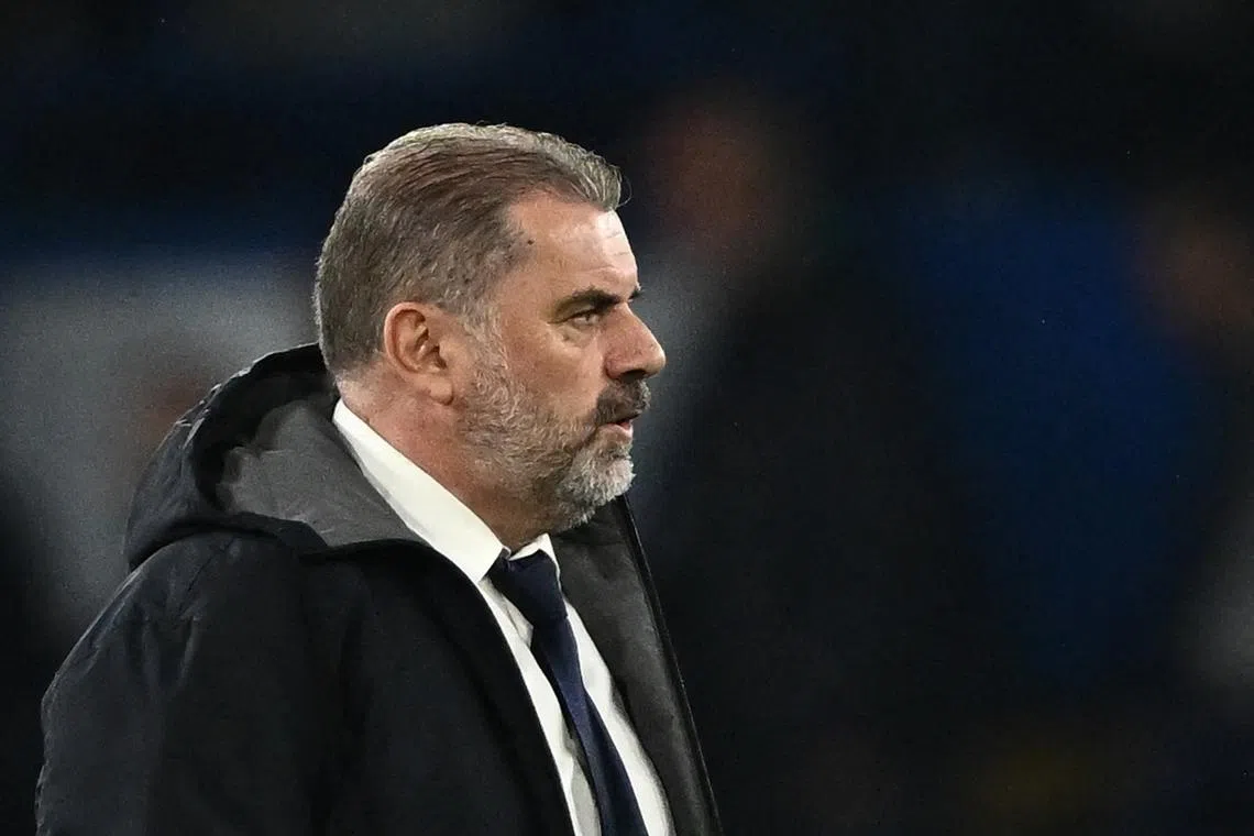 FILE PHOTO: Soccer Football - Premier League - Chelsea v Tottenham Hotspur - Stamford Bridge, London, Britain - May 2, 2024  Tottenham Hotspur manager Ange Postecoglou after the match REUTERS/Dylan Martinez