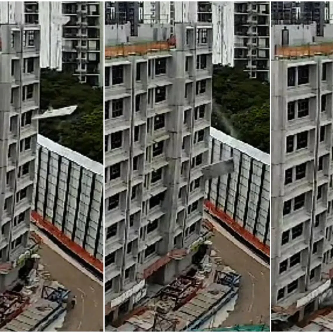 The slab dislodged while being lifted at the Bedok South Blossoms BTO project site, and landed on the trailer it was being lifted from.
