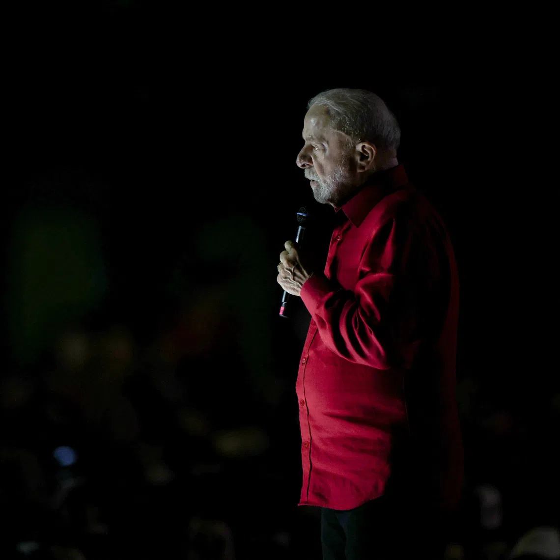 Brazilian President Luiz Inacio Lula da Silva, a candidate for reelection for the Workers' Party (PT), speaks at a campaign rally in Brasilia, Brazil, September 16, 2026. REUTERS/Adriano Machado     TPX IMAGES OF THE DAY