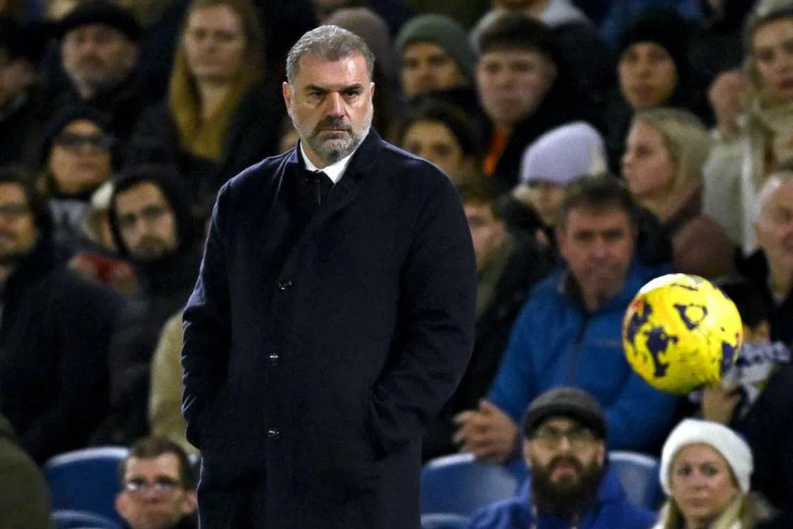 Soccer Football - Premier League - Brighton & Hove Albion v Tottenham Hotspur - The American Express Community Stadium, Brighton, Britain - December 28, 2023 Tottenham Hotspur manager Ange Postecoglou during the match REUTERS/Dylan Martinez/File Photo