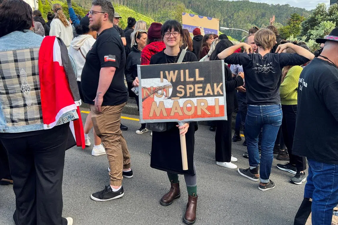 A march led by New Zealand political party Te Pati Maori in Wellington in December 2023 to demonstrate against the incoming government.
