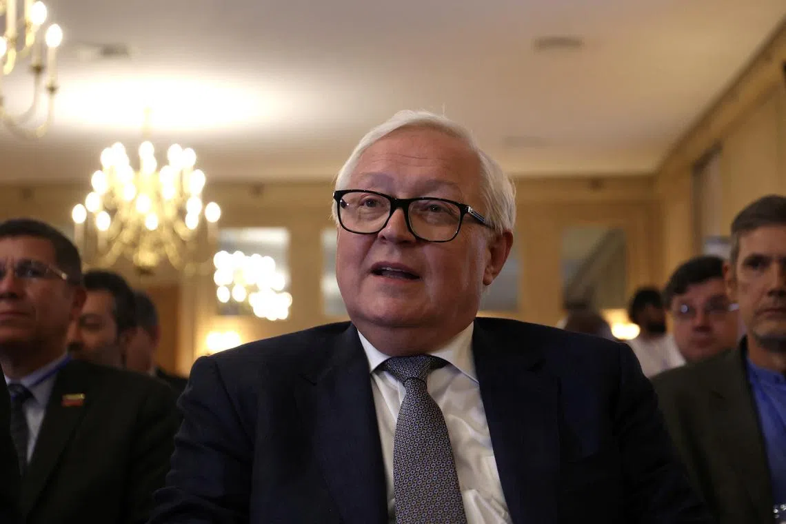 FILE PHOTO: Deputy Foreign Minister of Russia Sergei Ryabkov attends the Iran and BRICS summit in Tehran, Iran, August 8, 2023. Majid Asgaripour/WANA (West Asia News Agency) via REUTERS/File Photo