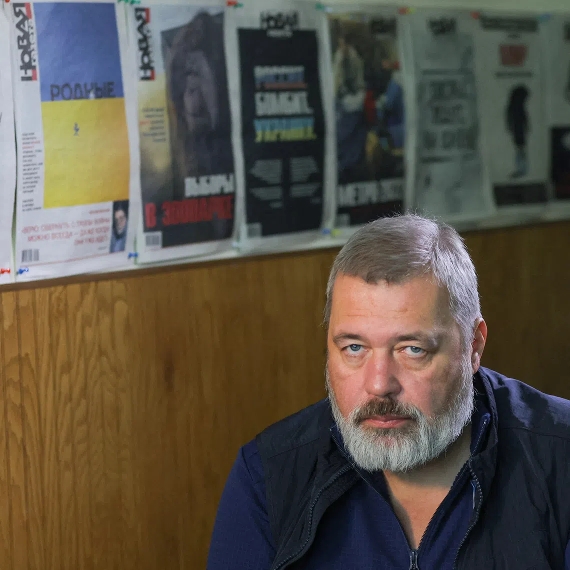 Dmitry Muratov, Nobel Peace Prize laureate and editor-in-chief of the investigative newspaper Novaya Gazeta, attends an interview with Reuters in Moscow, Russia September 22, 2022. REUTERS/Evgenia Novozhenina