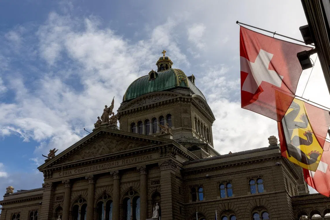 FILE PHOTO: The Swiss Parliament House (Bundeshaus) is seen in Bern, Switzerland, November 15, 2023.  REUTERS/Denis Balibouse/File Photo