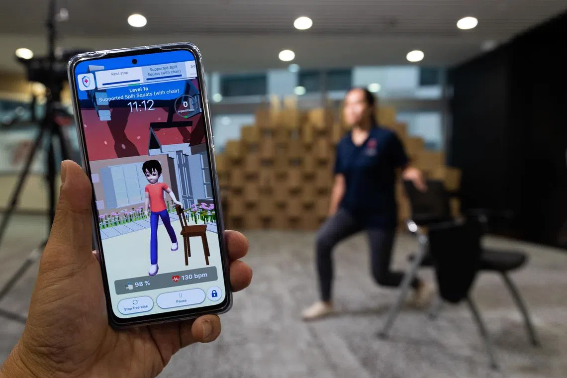 CMG20221124-TimChong01/张思庆/王嬿婷/Personalised mobile app helps rehabilitate patients with long COVID-19

Cheryl Heng, Senior Physiotherapist at Tan Tock Seng Hospital, demonstrates a stretching exercise with the personalized mobile app that helps rehabilitate patients with long COVID-19

[CENTRE FOR HEALTHCARE INNOVATION, 18 JLN TAN TOCK SENG, S'308443]