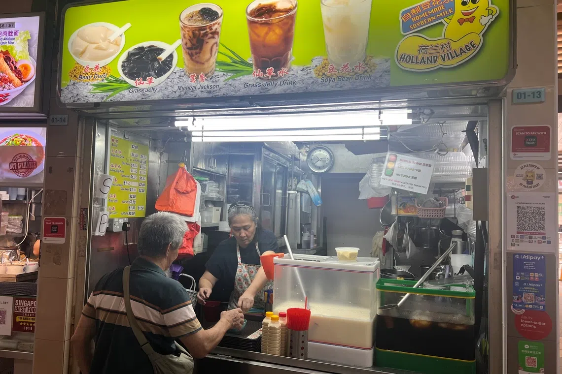 Drink and dessert stall owner Ng Bee Leng, 62, said she purchases more ingredients with fewer trips to mitigate rising petrol costs.