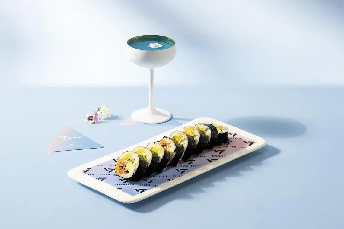 Koma Singapore’s Flavour Overload bundle spotlights the restaurant’s BBQ Short Rib Kimbap and classic Blue Lagoon drink.