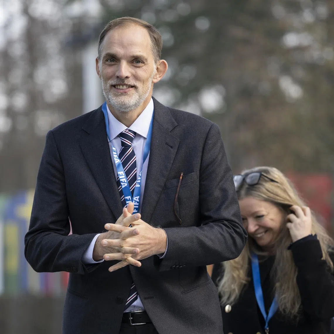 Incoming England manager Thomas Tuchel leaving Fifa's headquarters in Switzerland, after the preliminary draw for the 2026 World Cup on Dec 13.