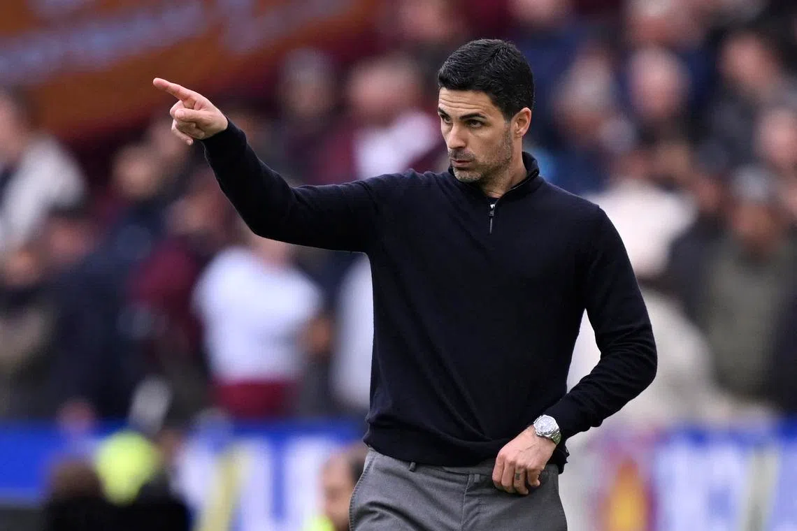 Soccer Football - Premier League - West Ham United v Arsenal - London Stadium, London, Britain - May 10, 2026 Arsenal manager Mikel Arteta reacts REUTERS/Tony O Brien