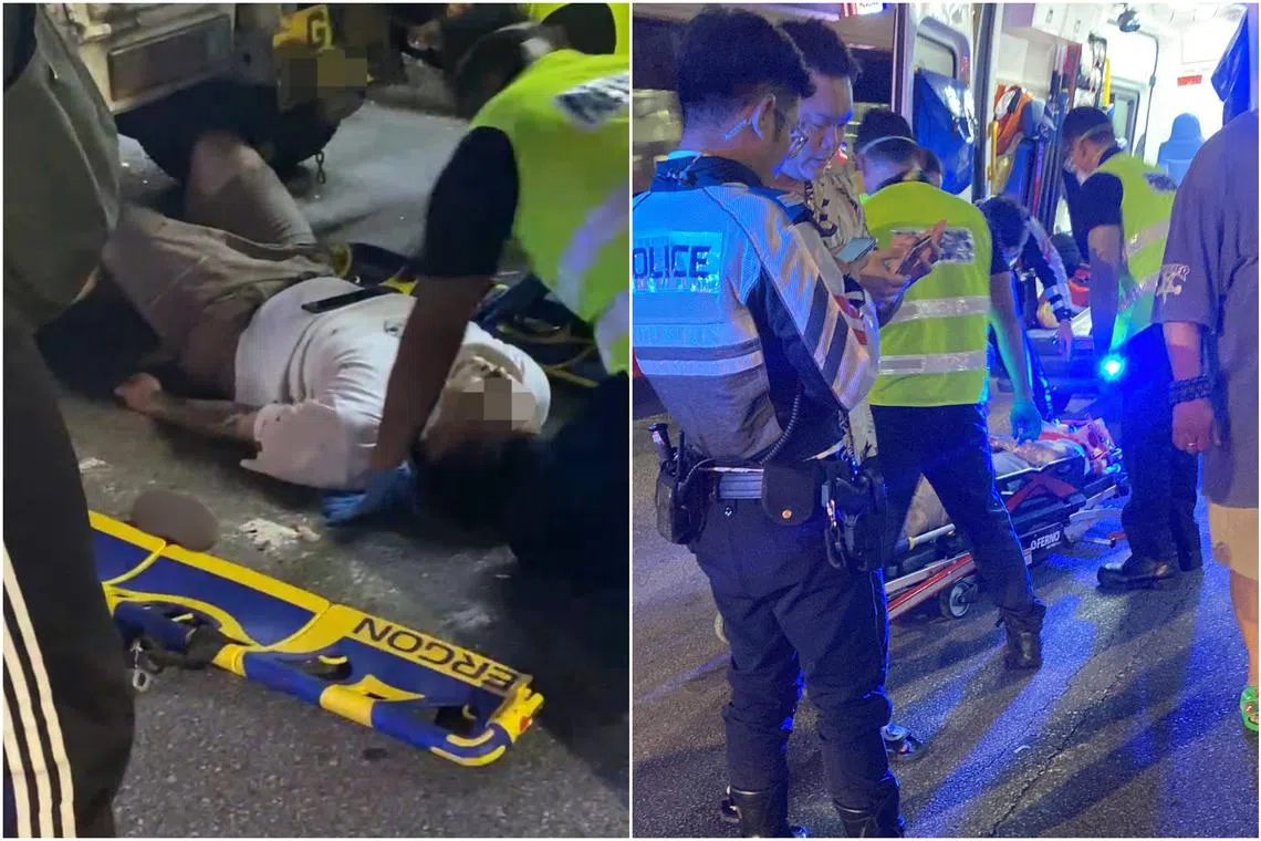 The man suffered head injuries and was sent to Tan Tock Seng Hospital.