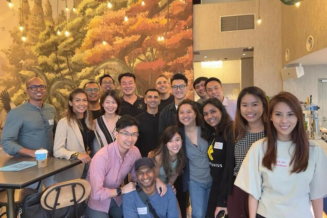 Xoogler organisers and representatives from various corporations at a job event on March 1. 