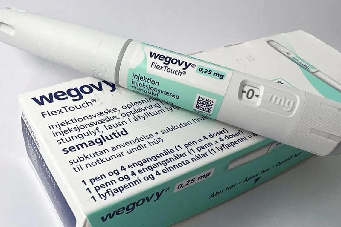 FILE PHOTO: A 0.25 mg injection pen of Novo Nordisk's weight-loss drug Wegovy is shown in this photo illustration in Oslo, Norway, September 1, 2023. REUTERS/Victoria Klesty/Illustration/File Photo