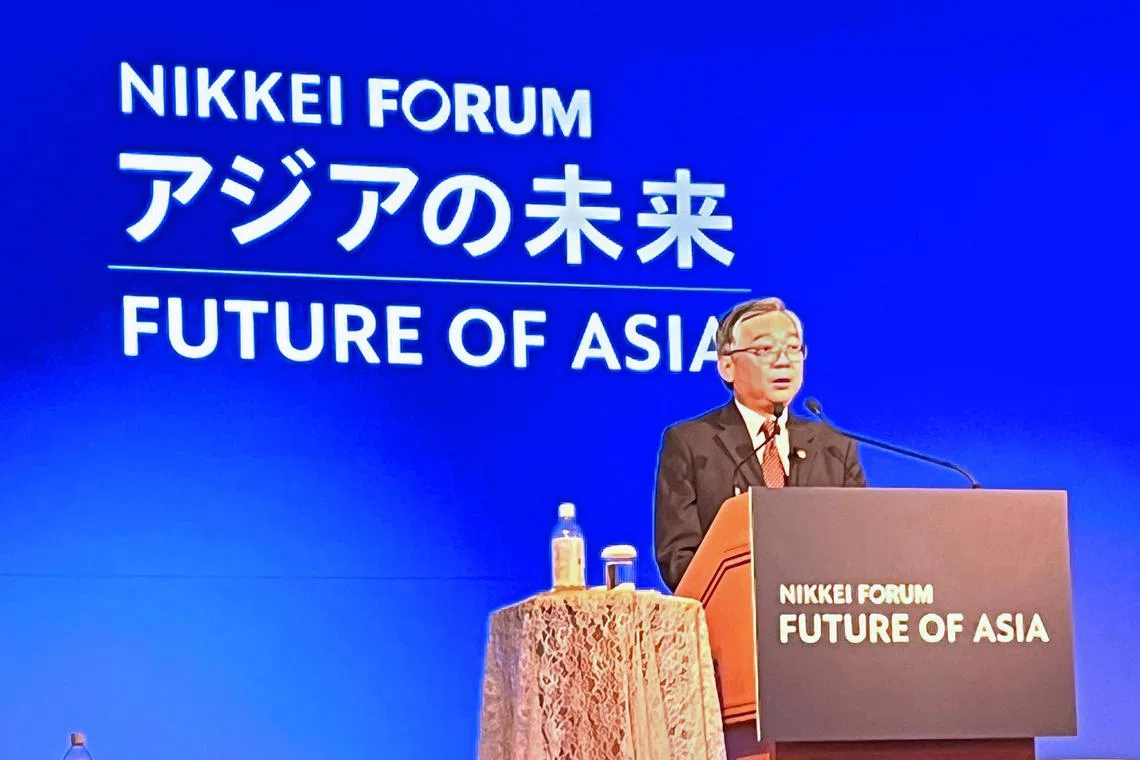 DPM and Minister for Trade and Industry Gan Kim Yong speaking at the 29th Nikkei Forum in Tokyo this morning