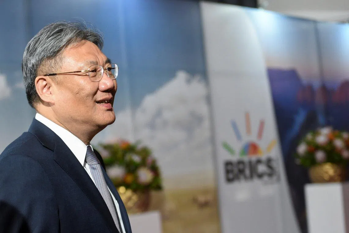 Chinese Commerce Minister Wang Wentao arrives at the BRICS Summit in Johannesburg, South Africa August 23, 2023. REUTERS/Alet Pretorius/Pool/File Photo