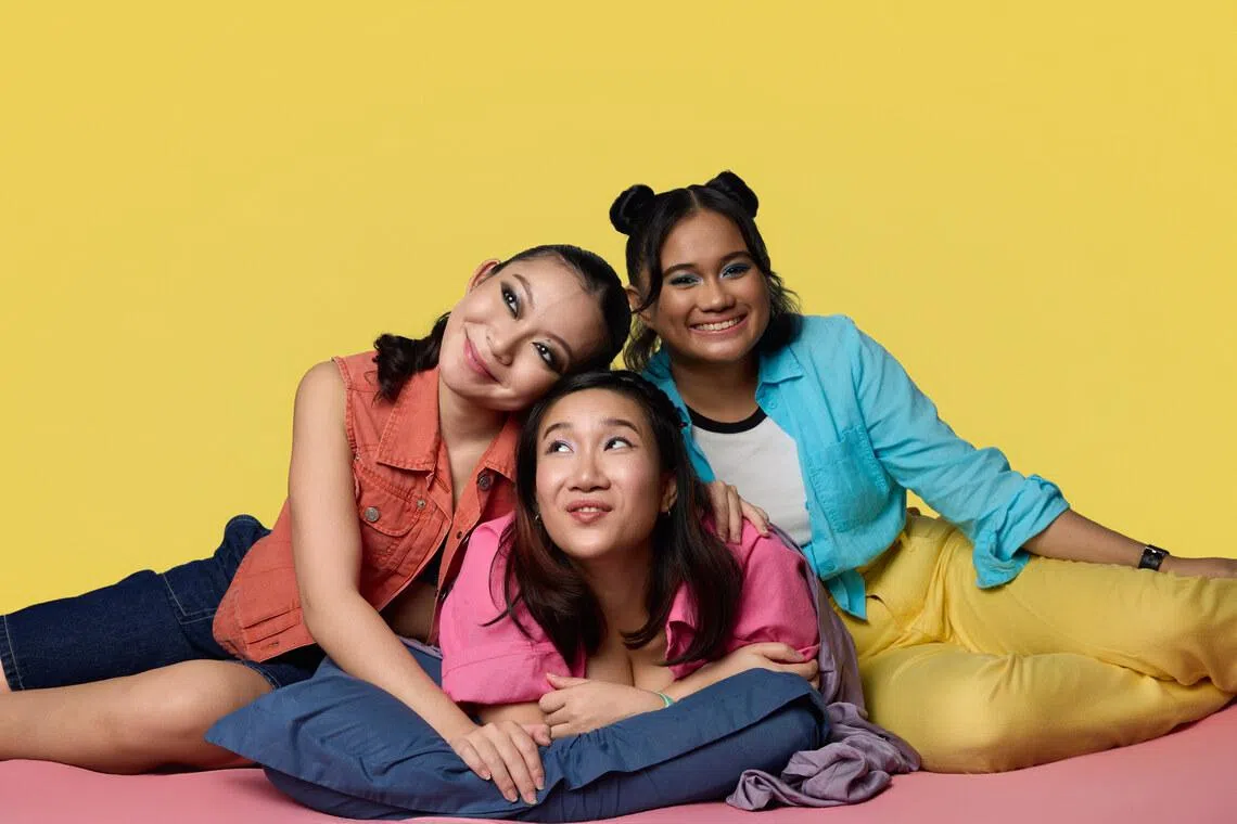 A Lesbian Love Story: The Musical stars (from left) Coco Wang Ling, Natalie Yeap and Melissa May Garcia.