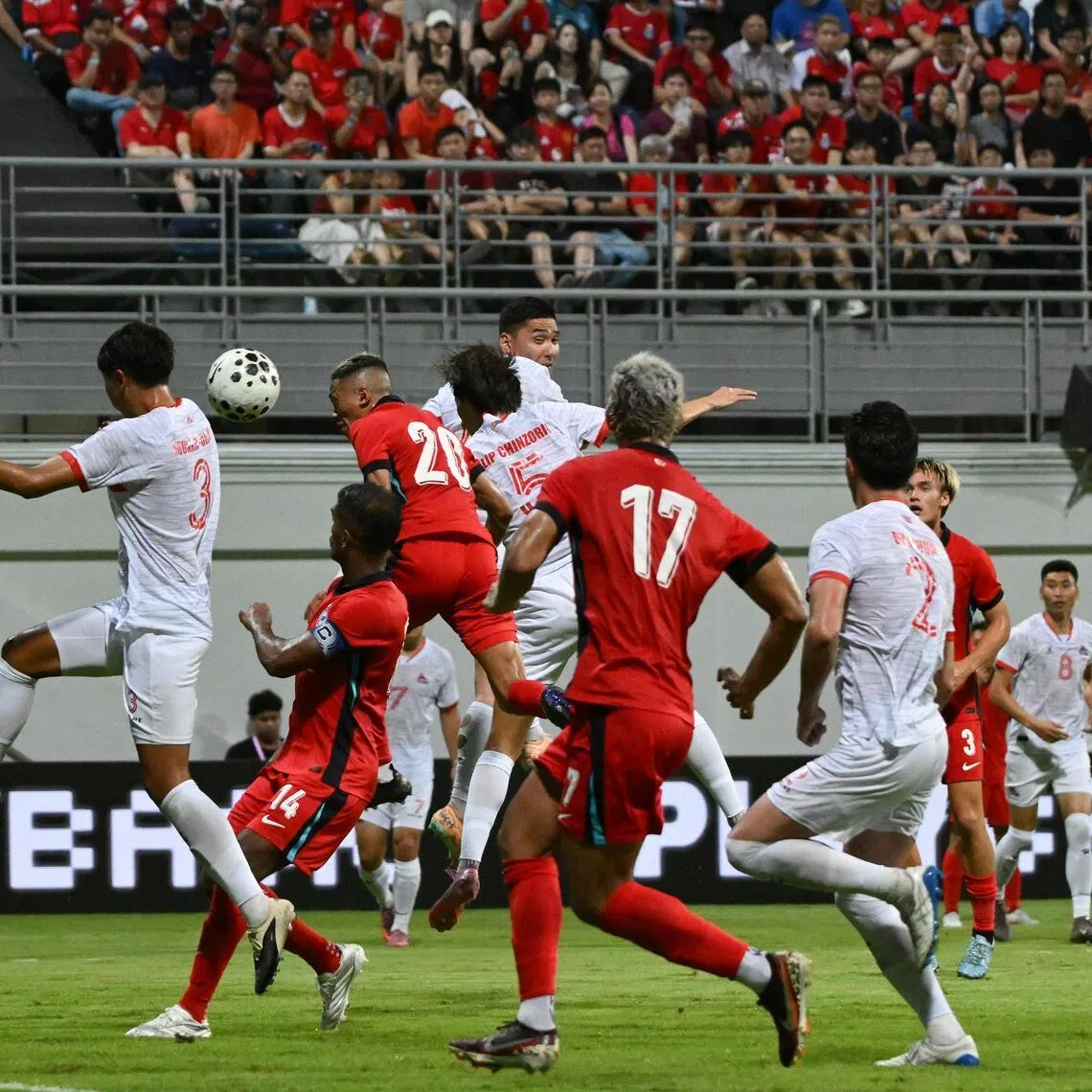 Man of the match Shawal Anuar scoring the third in Singapore's 4-0 win over Mongolia in a friendly match on May 31.