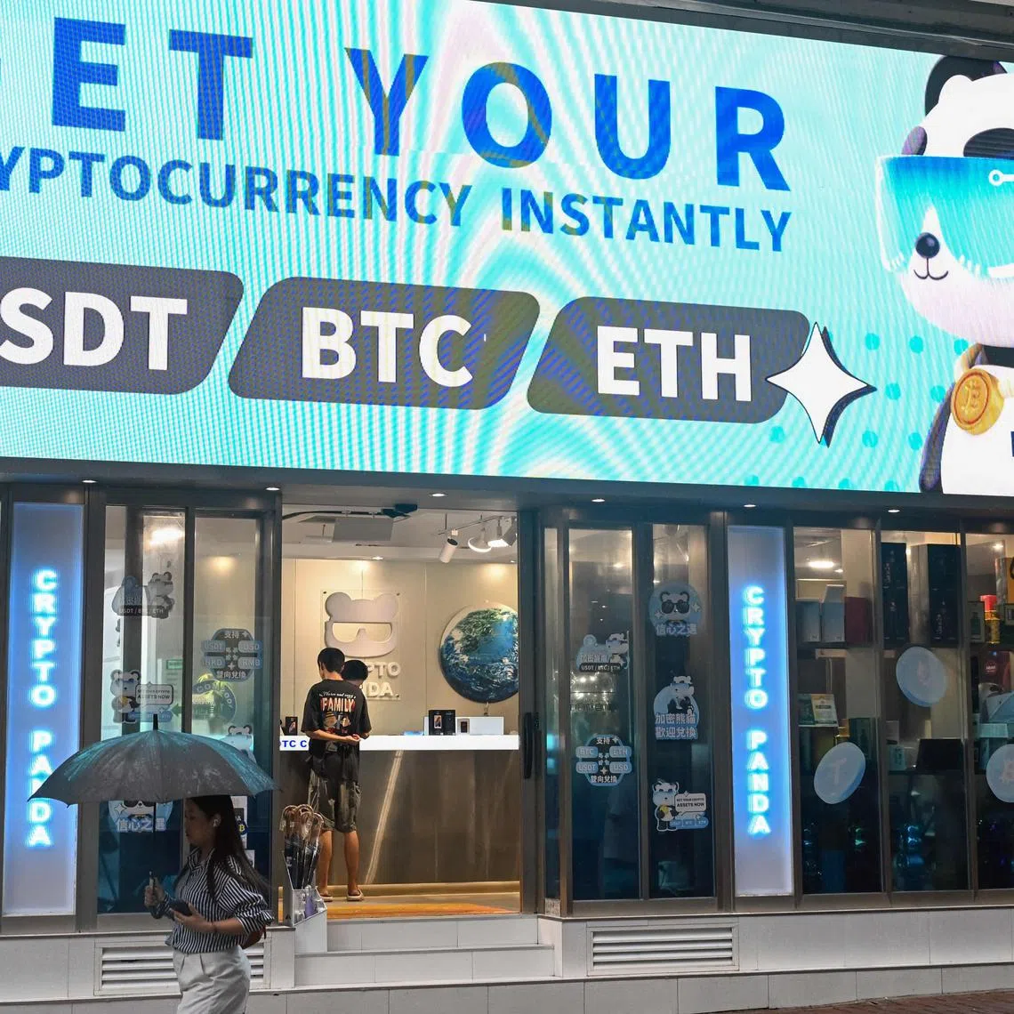 A cryptocurrency store in Hong Kong. Besides payments between individuals, such as foreign workers and their families, stablecoins are also attractive for business payments. 