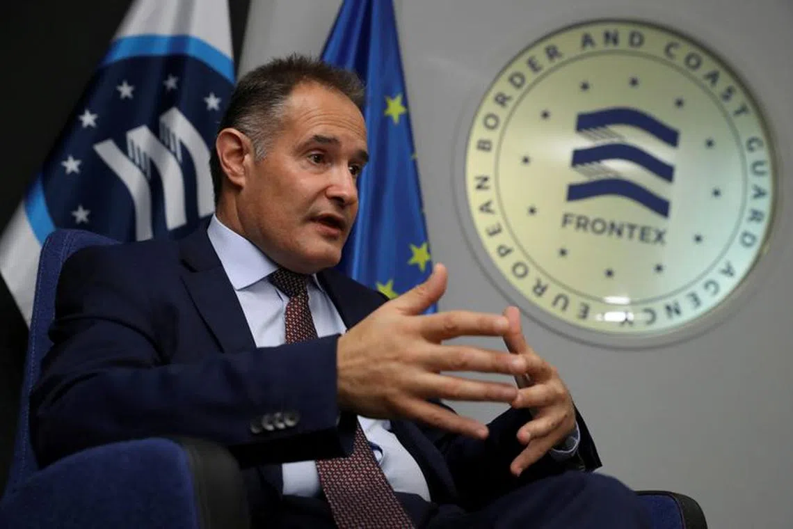 Fabrice Leggeri speaks during an interview with Reuters at Frontex headquarters in Warsaw, Poland September 8, 2021. REUTERS/Kacper Pempel/File Photo
