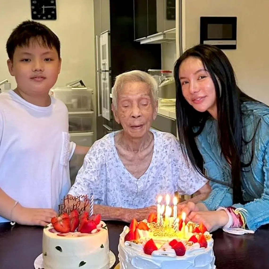Kim Lim shares a photo with her late grandmother and her son Kyden on social media on April 12.