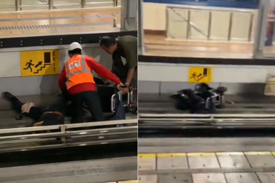 SMRT staff immediately turned off the traction power after the man fell onto the tracks.