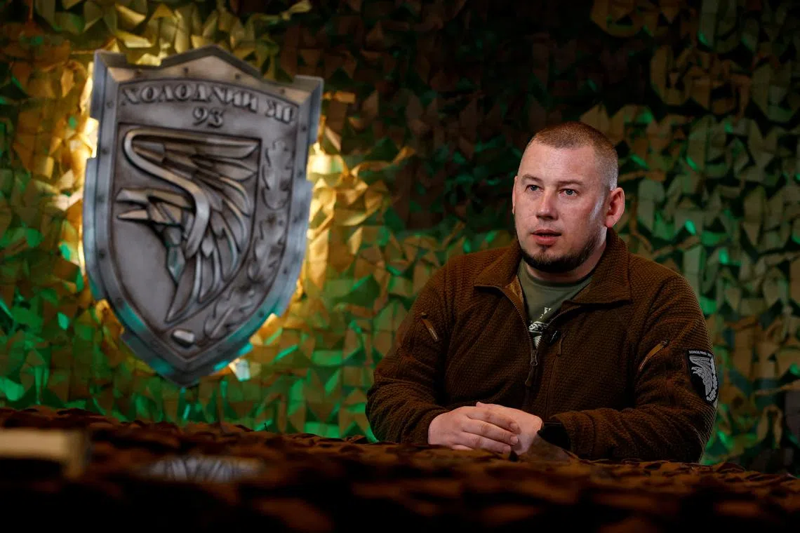 FILE PHOTO: Colonel Pavlo Palisa, commander of the Ukrainian 93rd Kholodnyi Yar Separate Mechanized Brigade, speaks during an interview with Reuters, amid Russia's attack on Ukraine, in Donetsk region, Ukraine May 10, 2024. REUTERS/Valentyn Ogirenko/File Photo