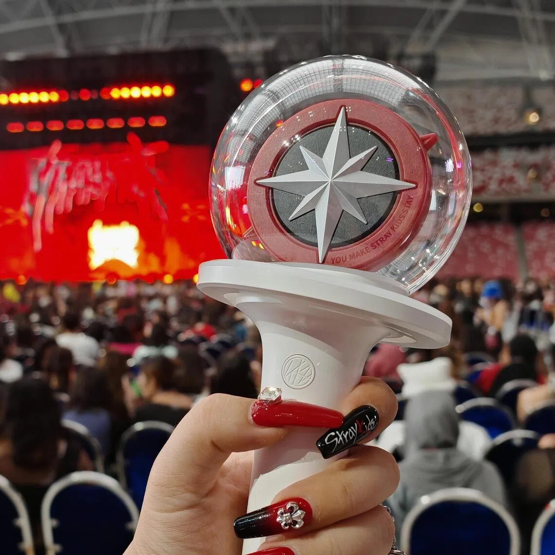 Showing off my Stray Kids' light stick ahead of the K-pop boyband's concert at the Singapore National Stadium on Sept 28, 2024.

ST Photo: ELIZABETH KHOR