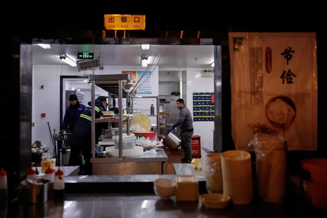 Behind every appliance is the tale of a failed Beijing restaurant as consumers skimp on eating out due to China's slowing economy.