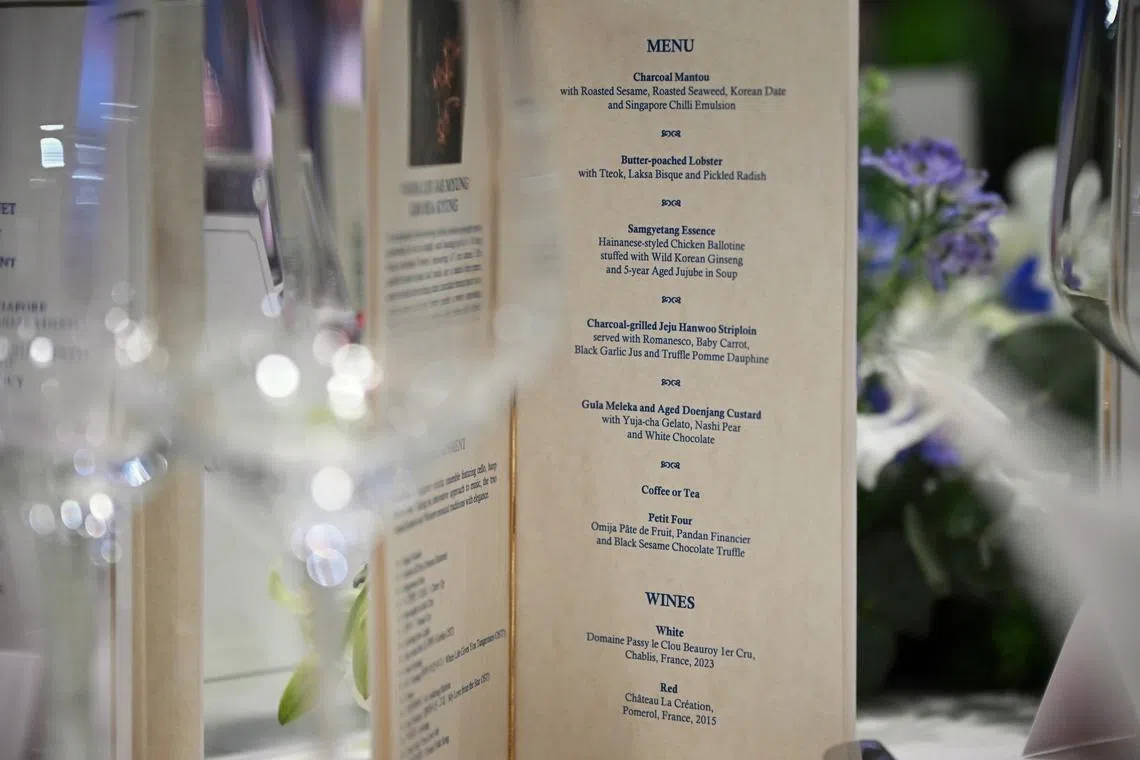 The state banquet menu.